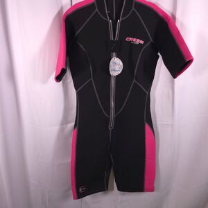 NWT Cressi 2mm Ladies Womens XL / 5 Lido Short Front Zip Wetsuit Pink Black